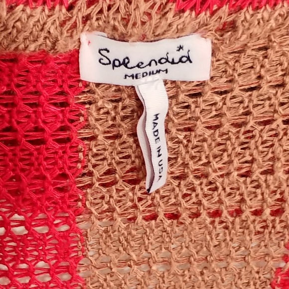 Splendid red and tan striped cowl neck sweater TB3 - Picture 4 of 4